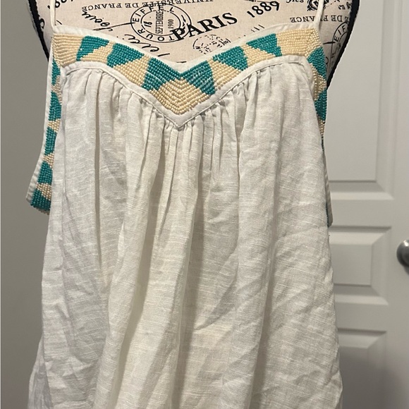 White and Teal Women's Top - Picture 1 of 2